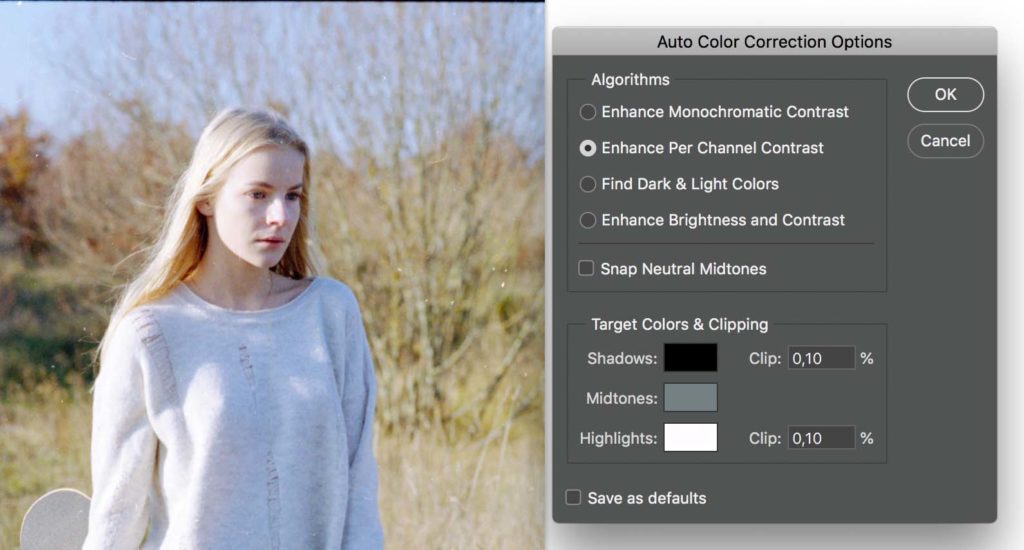 converting negative to positive_ Auto color correction options