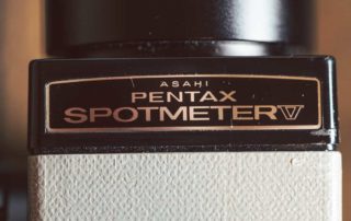 Asahi Pentax Spotmeter V brand name closeup